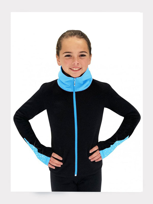 Elite Polartec® Fleece Trainingsjacke Royal-Blau mit Kristallen