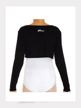 Tanz Crop Top in Schwarz - langarm