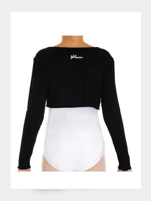 Tanz Crop Top in Schwarz - langarm