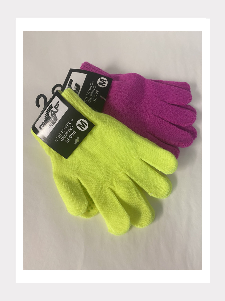 Strick-Handschuhe mit Griff-Noppen Neonfarbig