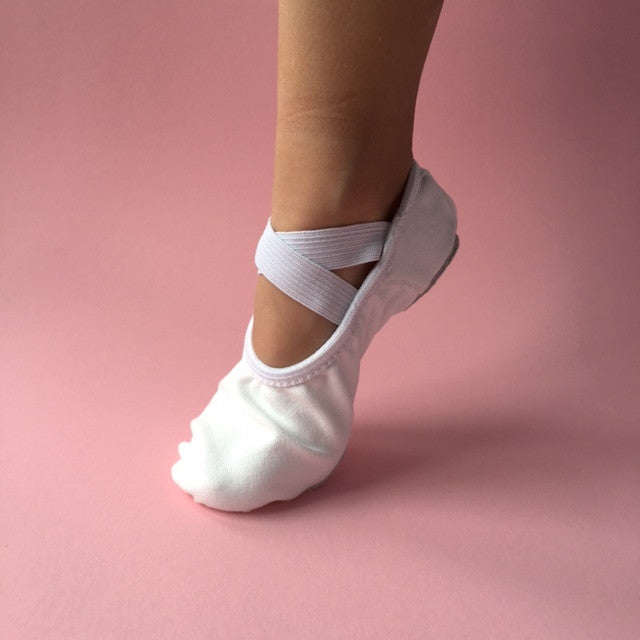 Hanami Stretch-Leinen Ballett- & Tanzschuhe Weiss