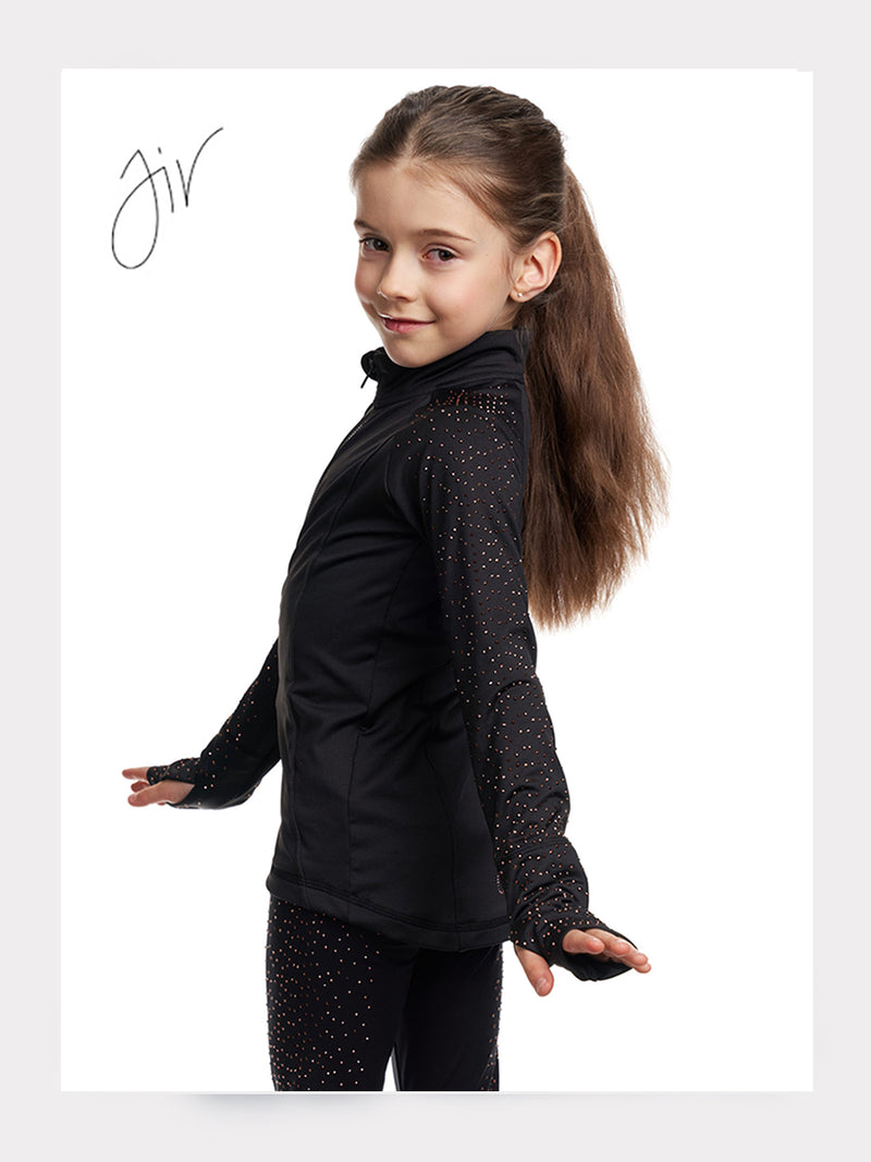 Eiskunstlauf Jacke MILKYWAY Schwarz mit Kristallen