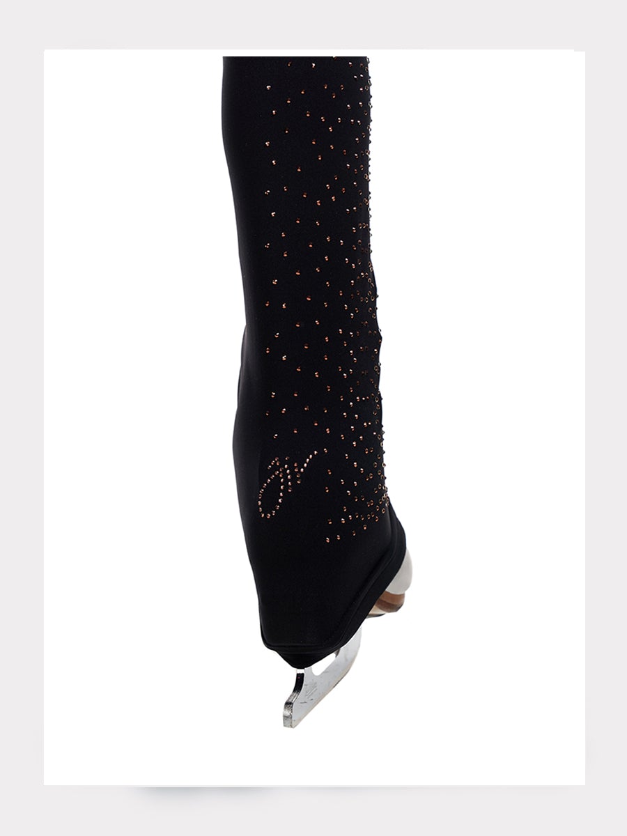 Eiskunstlauf Leggings MILKYWAY in Schwarz mit gold Kristallen