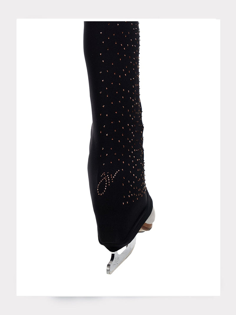 Eiskunstlauf Leggings MILKYWAY in Schwarz mit Kristallen - neues Modell