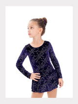 Mondor Langarm Samtkleid  mit Glitzermotiv