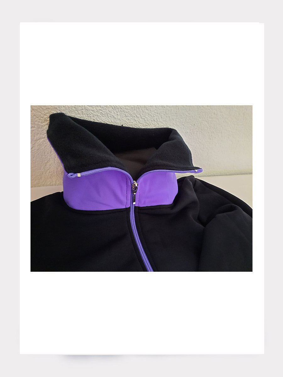 Elite Polartec®Trainingsjacke Schwarz/Violett mit Kristallen