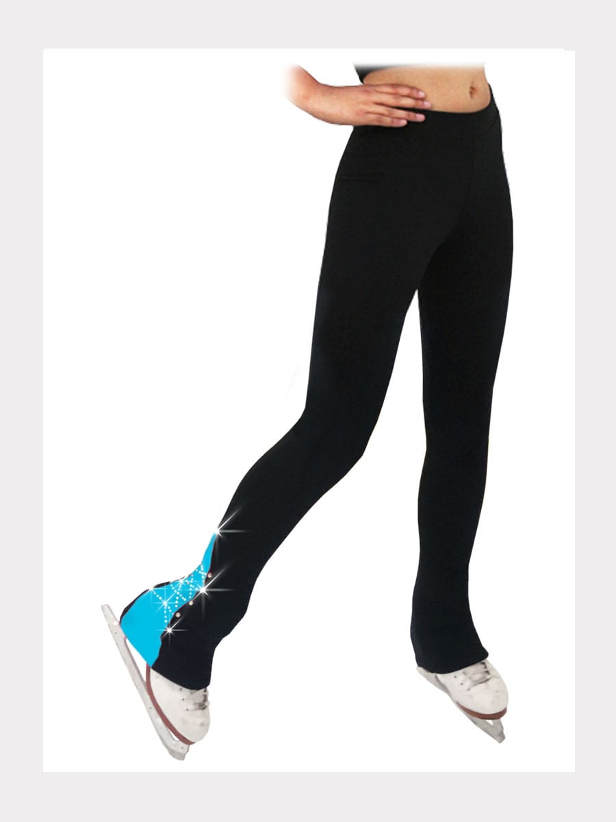 Polartec® Eiskunstlaufhose schwarz/royalblau mit AB-Kristallen