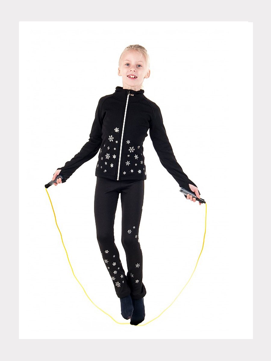 Eiskunstlauf Leggings SNOWFLAKES  mit Kristallen Schwarz oder Navy