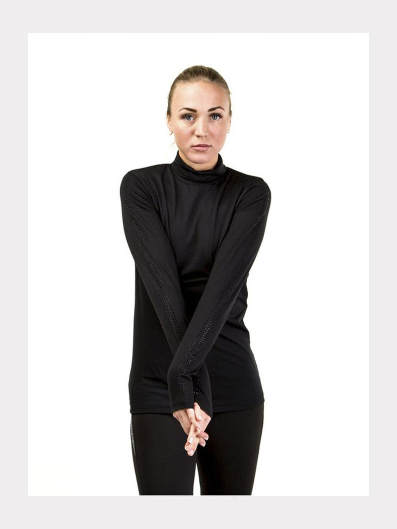 Eiskunstlauf Polo Shirt Schwarz Jiv Sport