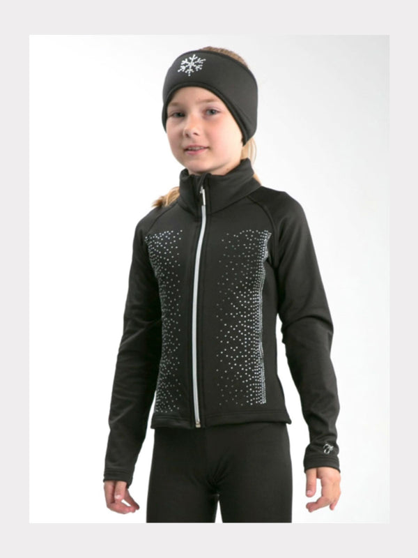 Jiv Sport Jacke mit Kristallen Eiskunstlauf Schwarz