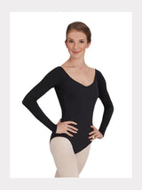 Capezio Langarm Ballett Tanz Trikot Erwachsene Schwarz