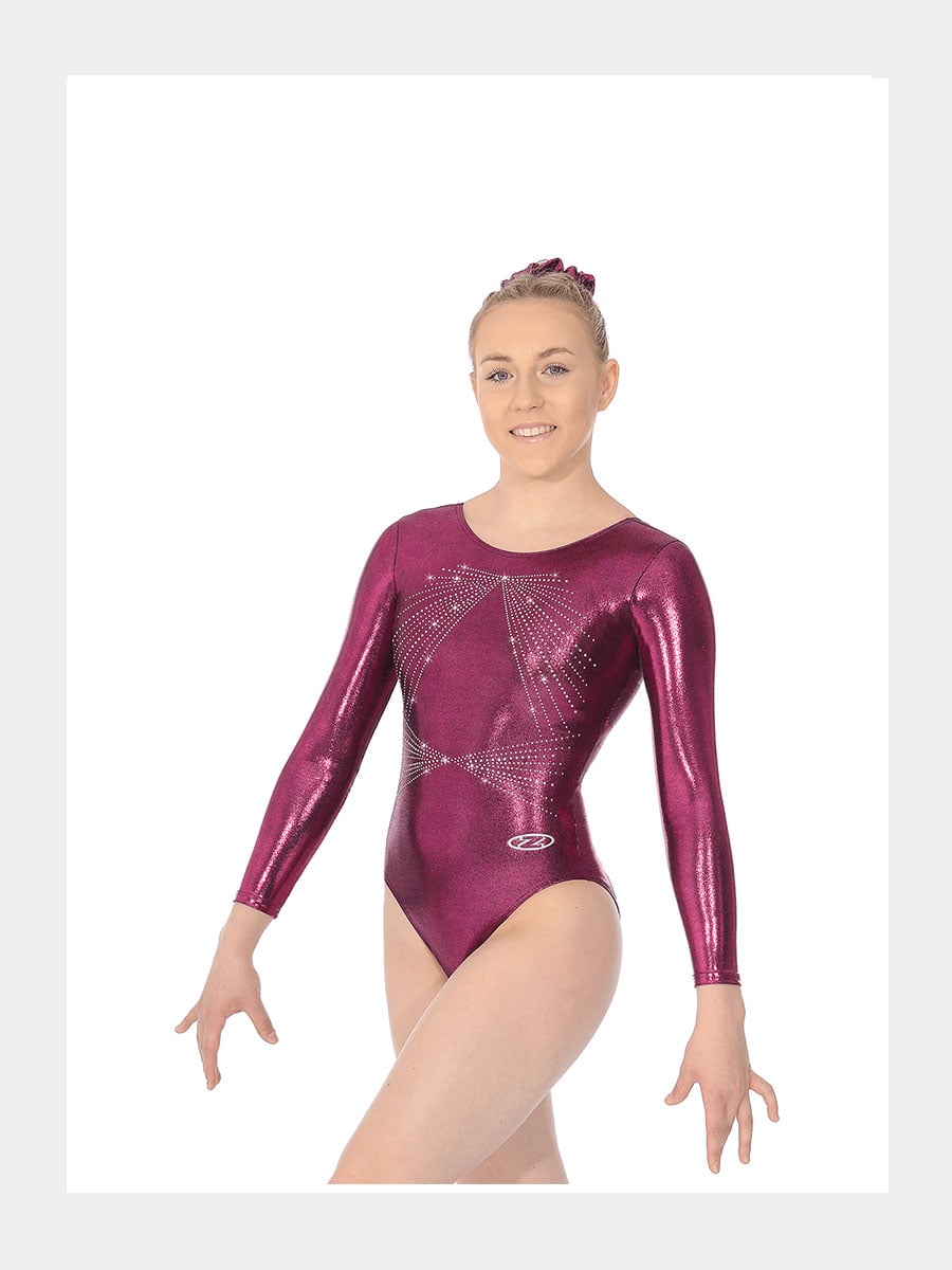 Gymnastik Trikot Langarm Strass-Motiv 6