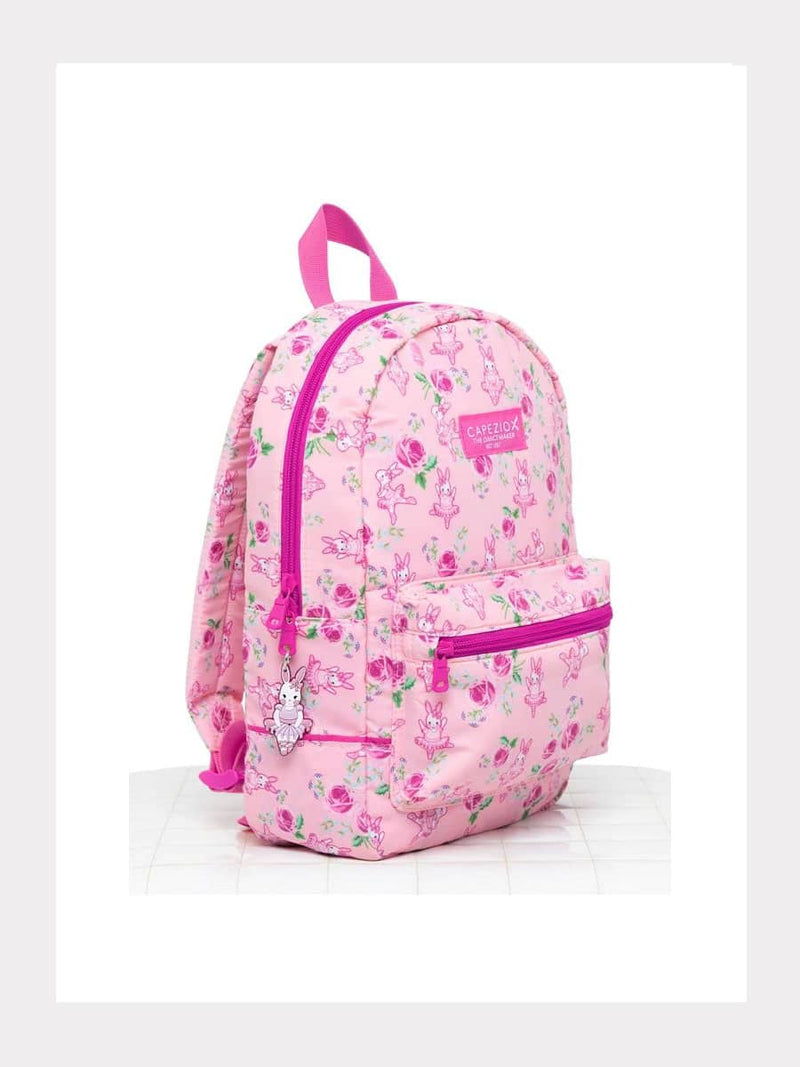 Kinder-Rucksack in Pink mit Rosendruck