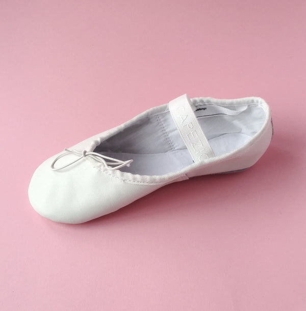 Capezio Leder Ballettschuhe Weiss für Kinder