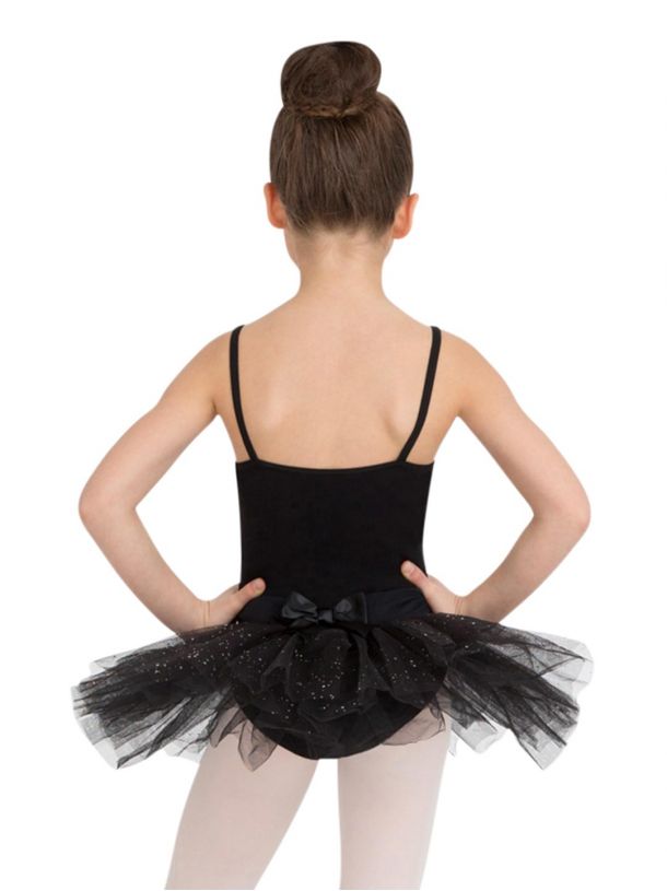 Mädchen Glitzer Tutu Kleid Schwarz