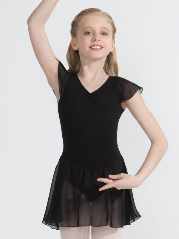 Capezio Kurzarm Ballett Kleid Schwarz Kinder