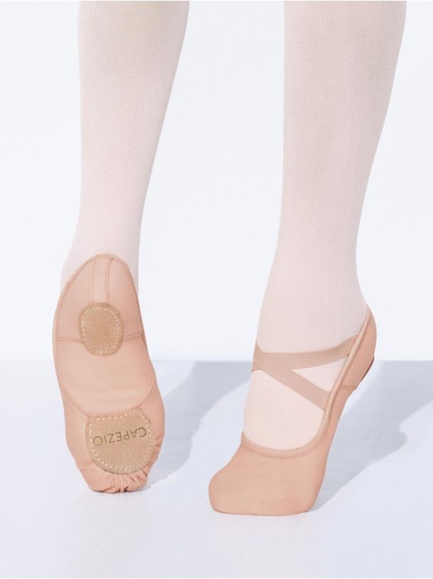 Capezio Stretch Leinen Ballettschuhe Nude für Kinder