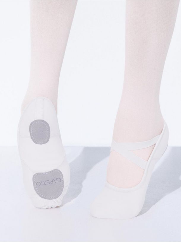 Capezio Stretch Leinen Ballettschuhe Weiss für Kinder