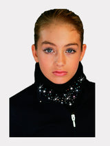Chloe Noel Loop Schal Schwarz mit Strasssteinen 