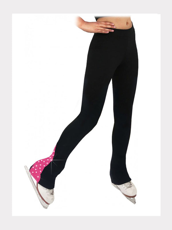 Elite Polartec® Trainingshose - Schwarz/Candy-Pink mit Kristallen