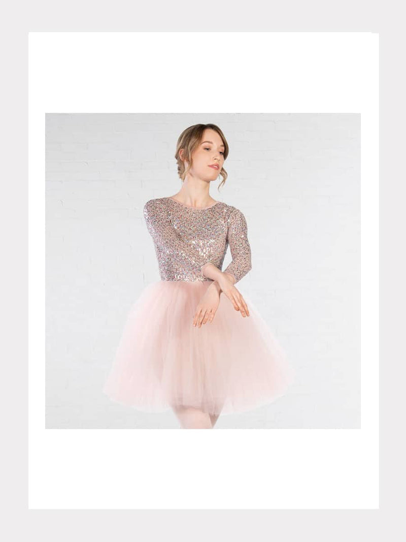 Tutu Ballettkleid mit Pailletten - 5-Lagen