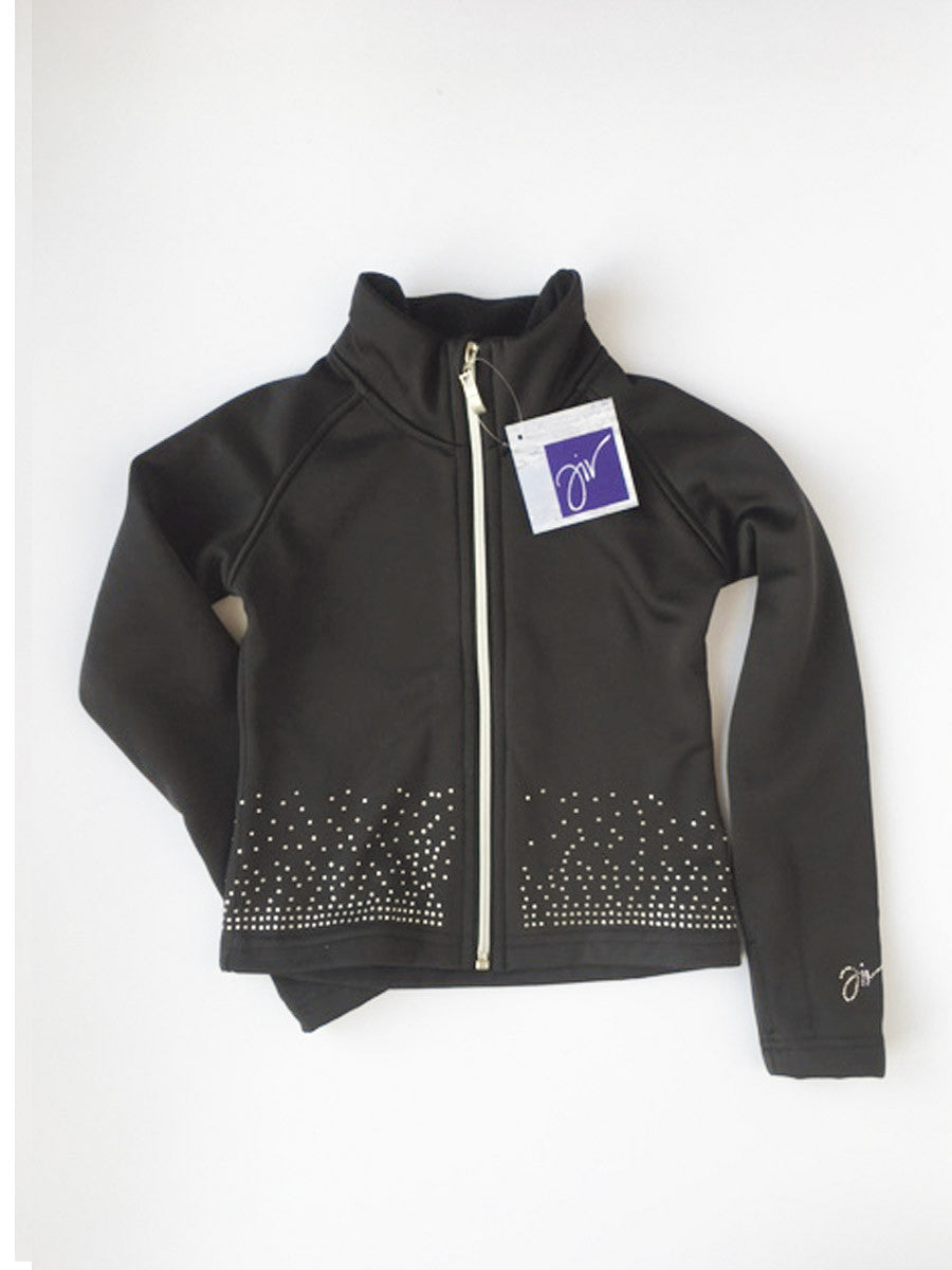 Eiskunstlauf Jacke DIAMOND Schwarz mit Weiss Kristallen