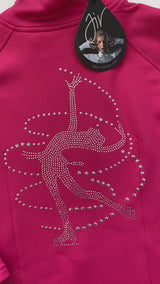 Eiskunstlauf Jacke LAYBACK in Pink mit Kristall-Design