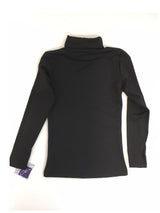 Eislauf Langarm Rollkragen-Shirt Schwarz