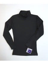 Eislauf Langarm Rollkragen-Shirt Schwarz